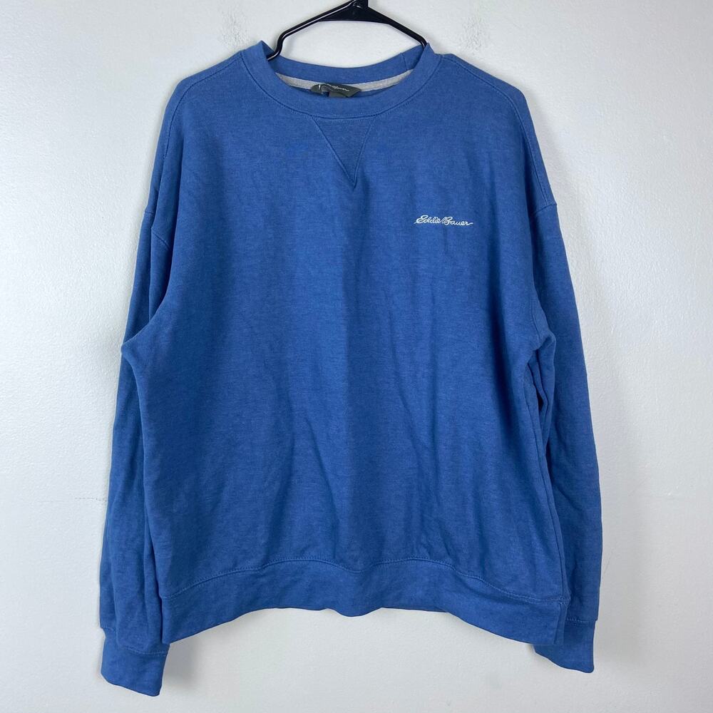 Eddie Bauer Crewneck Sweatshirt Blue Pullover Casual Long Sleeve Men's Medium